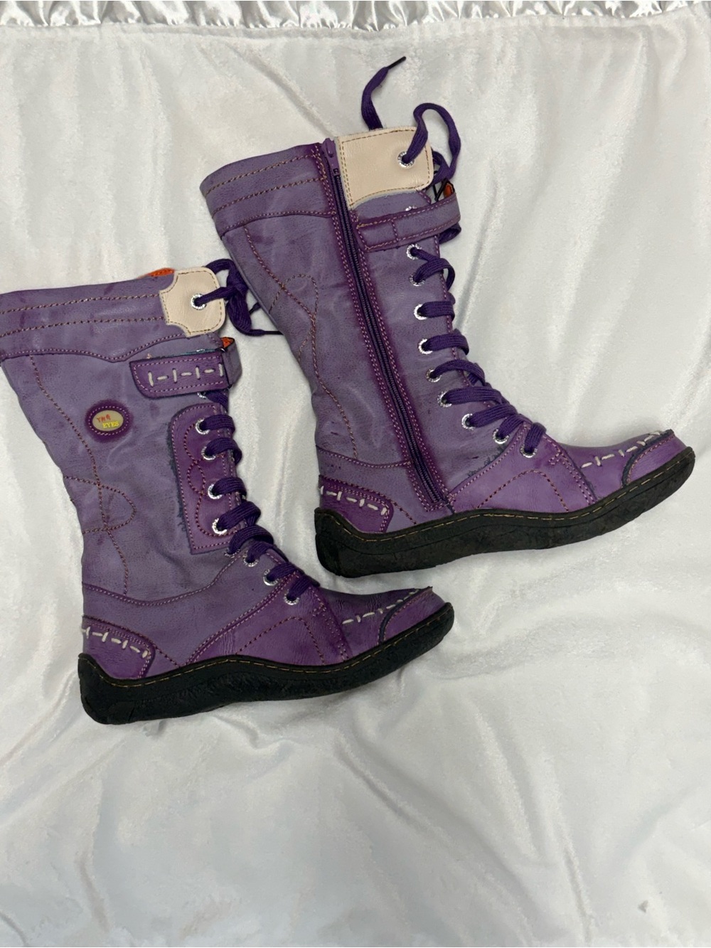 **TMA Time Purple Lace-Up Faux Fur Boots EU 39 | NWOT | US 8